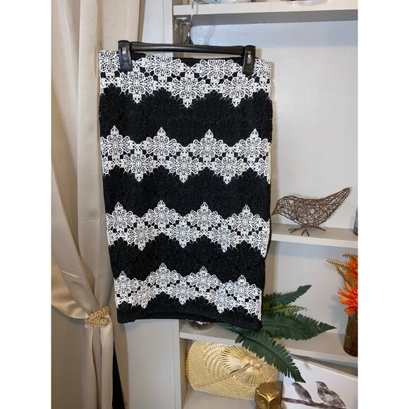 NWT 7th Avenue Design Studio New York & Company size Medium $55 Crochet Skirt - Picture 1 of 9